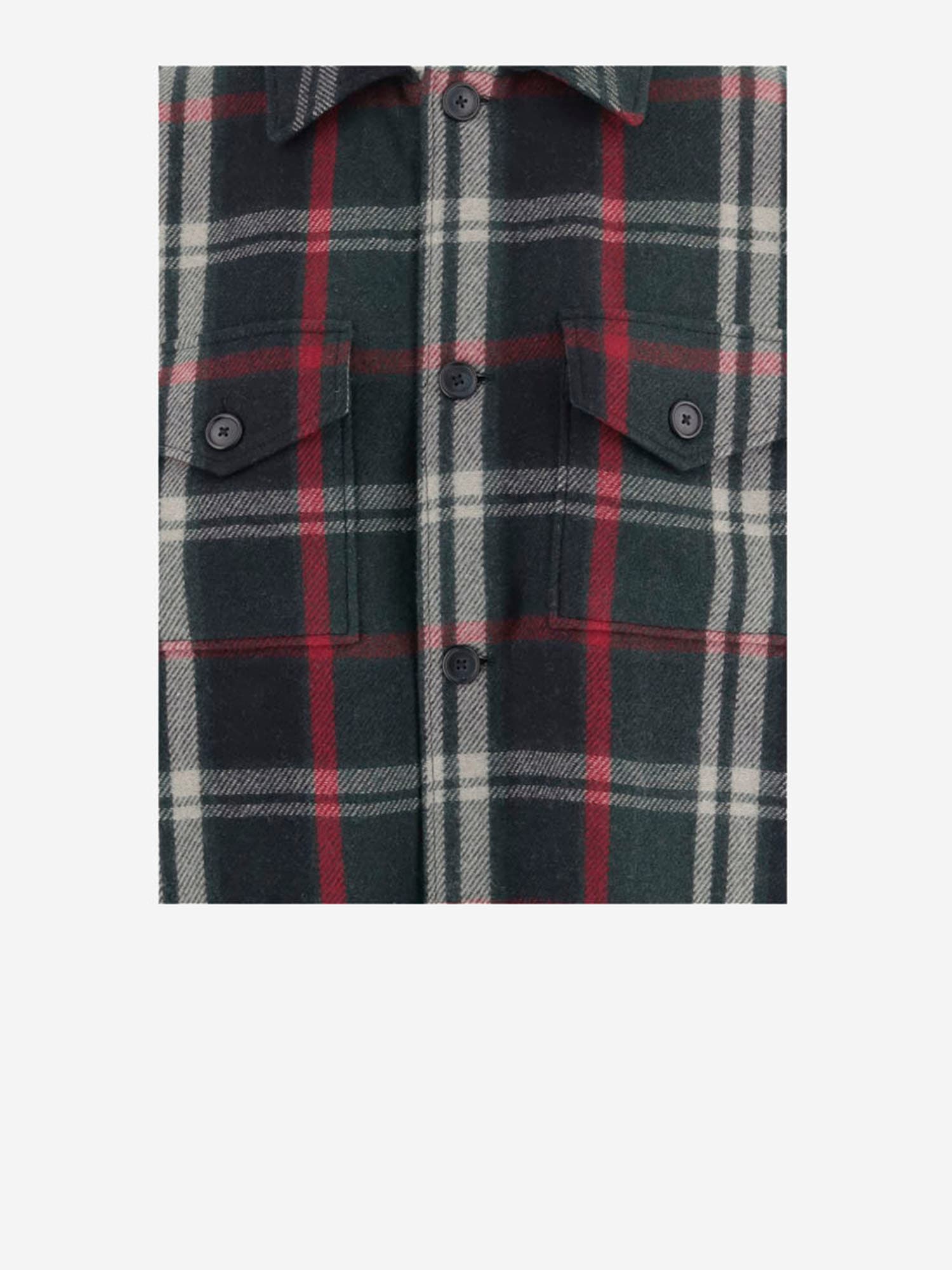 Polo Ralph Lauren Wool Blend Shirt With Check Pattern In Black