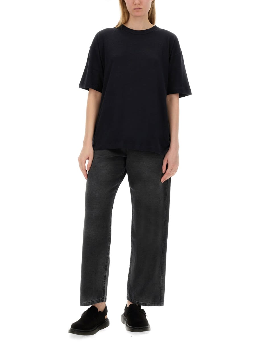 Shop Ymc You Must Create Cotton And Linen T-shirt In Black