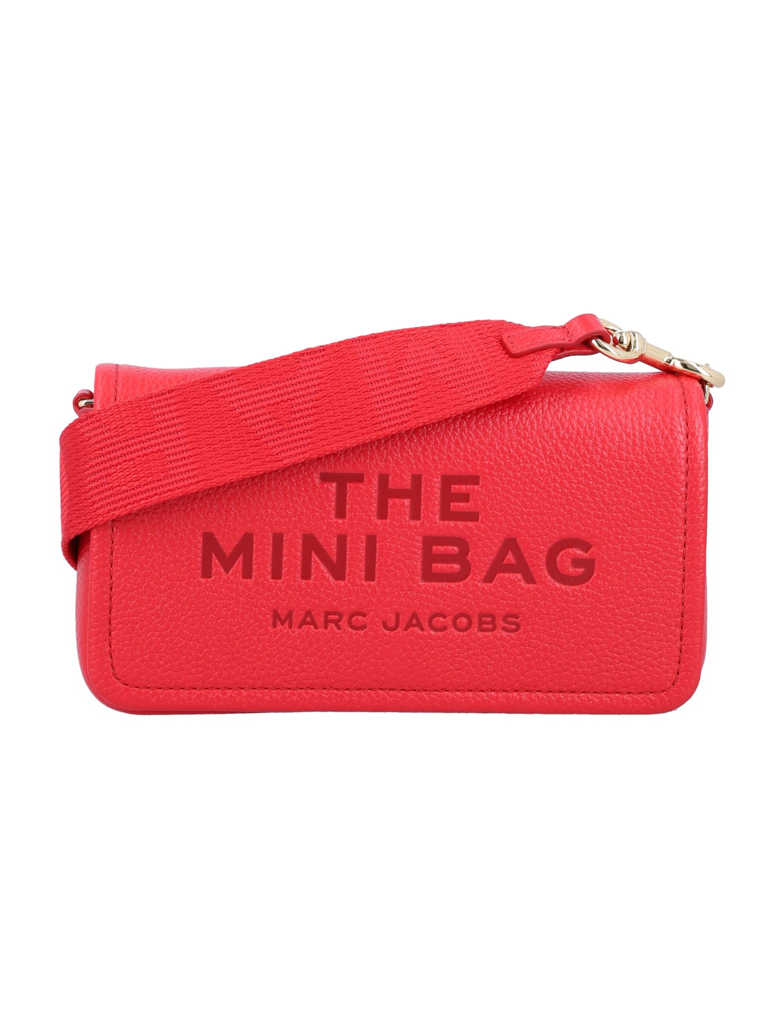 Shop Marc Jacobs The Leather Mini Bag In True Red