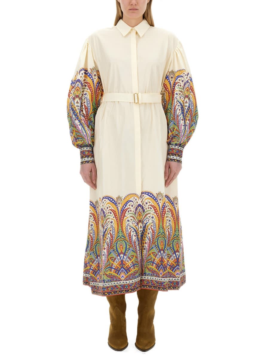 Shop Etro Chemisier Dress In Ivory
