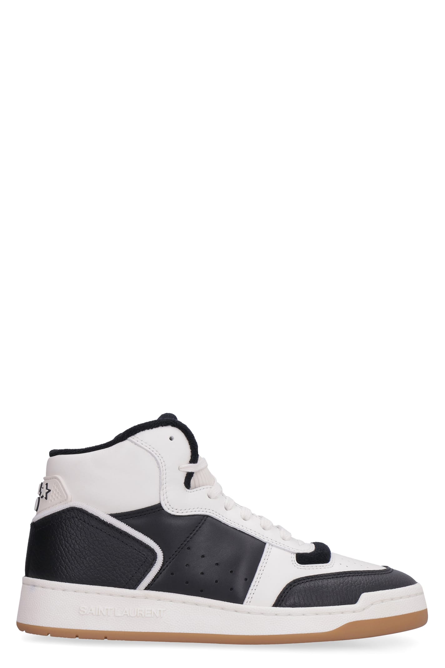 SAINT LAURENT LEATHER HIGH-TOP SNEAKERS