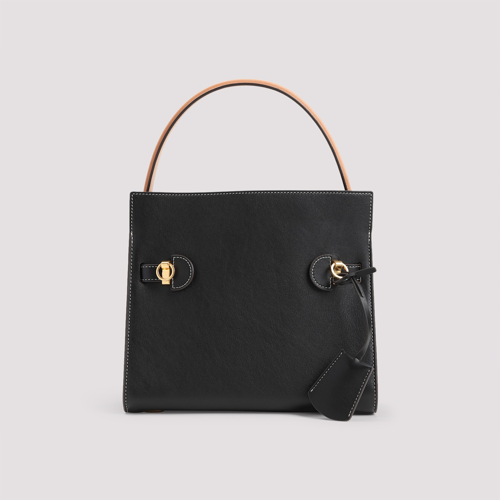 Tory Burch Lee Radziwill Layered Small Tote Bag In Black