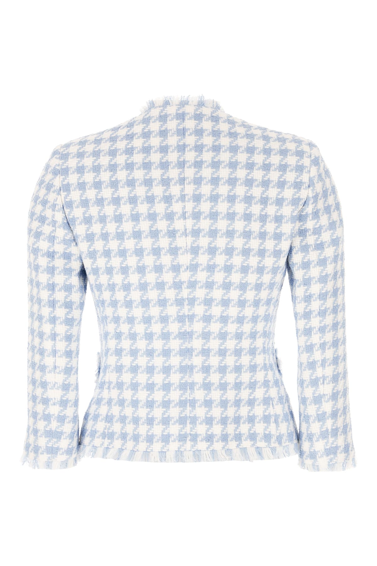 Shop Tagliatore Embroidered Tweed Blazer In Biancoazzurro