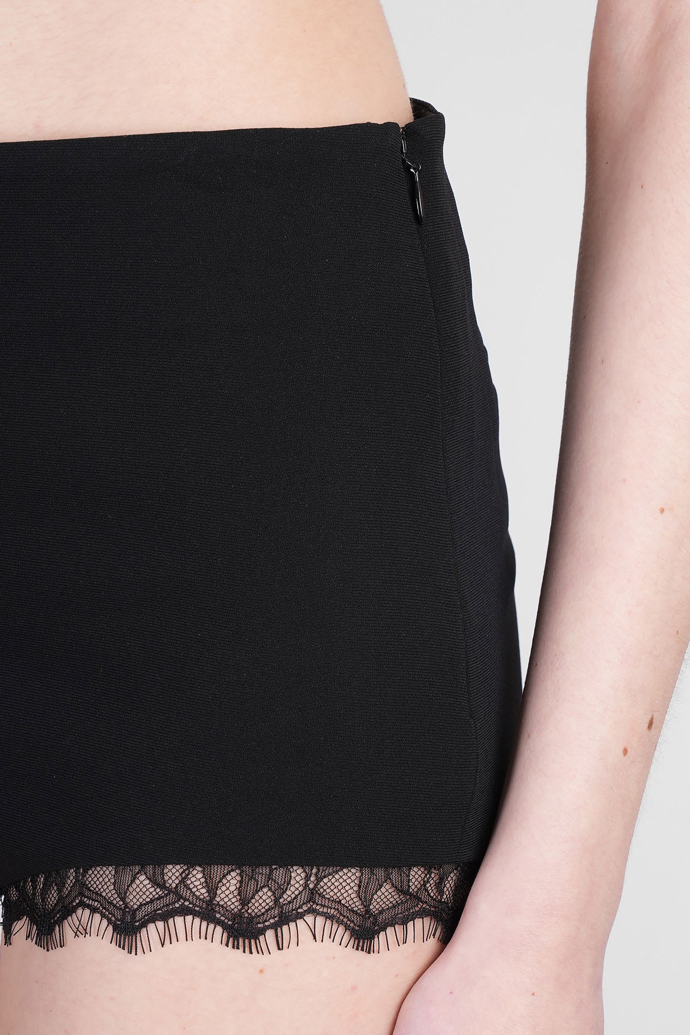 Self-portrait Shorts In Black Acetate In Black