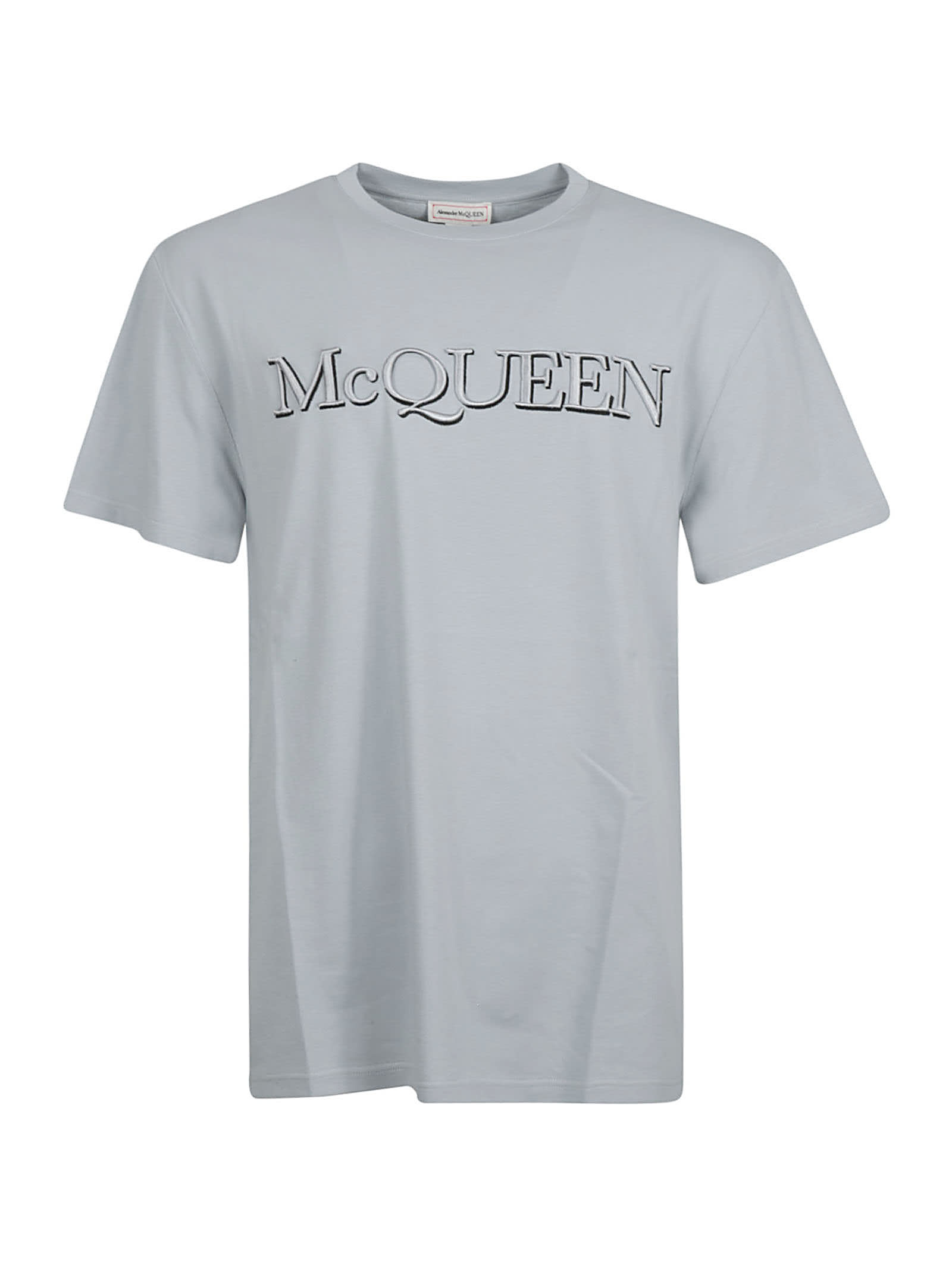Alexander Mcqueen Logo-print Cotton T-shirt In Light Blue