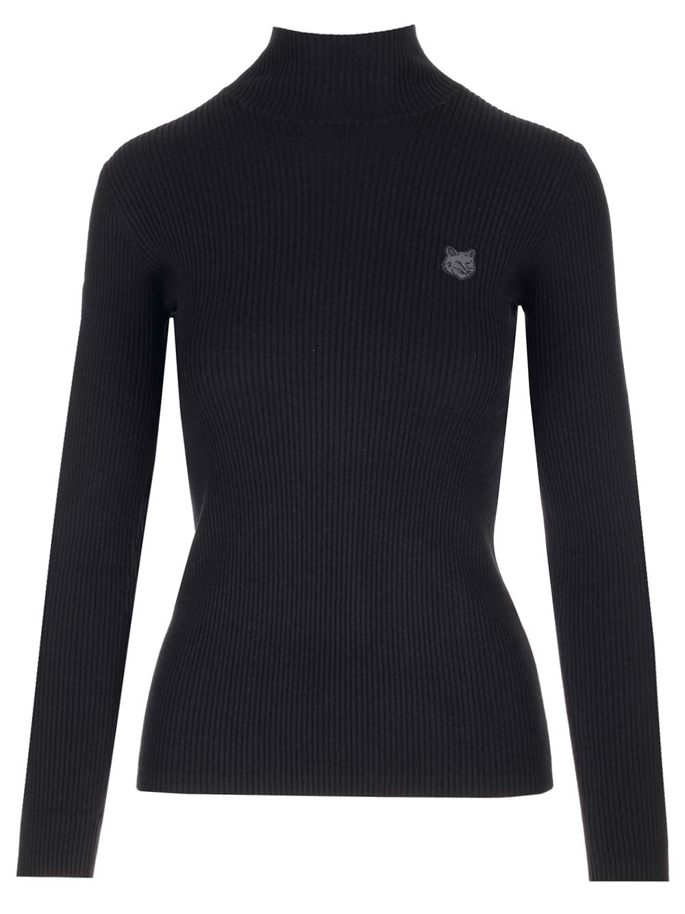 Shop Maison Kitsuné Turtleneck Sweater In Black