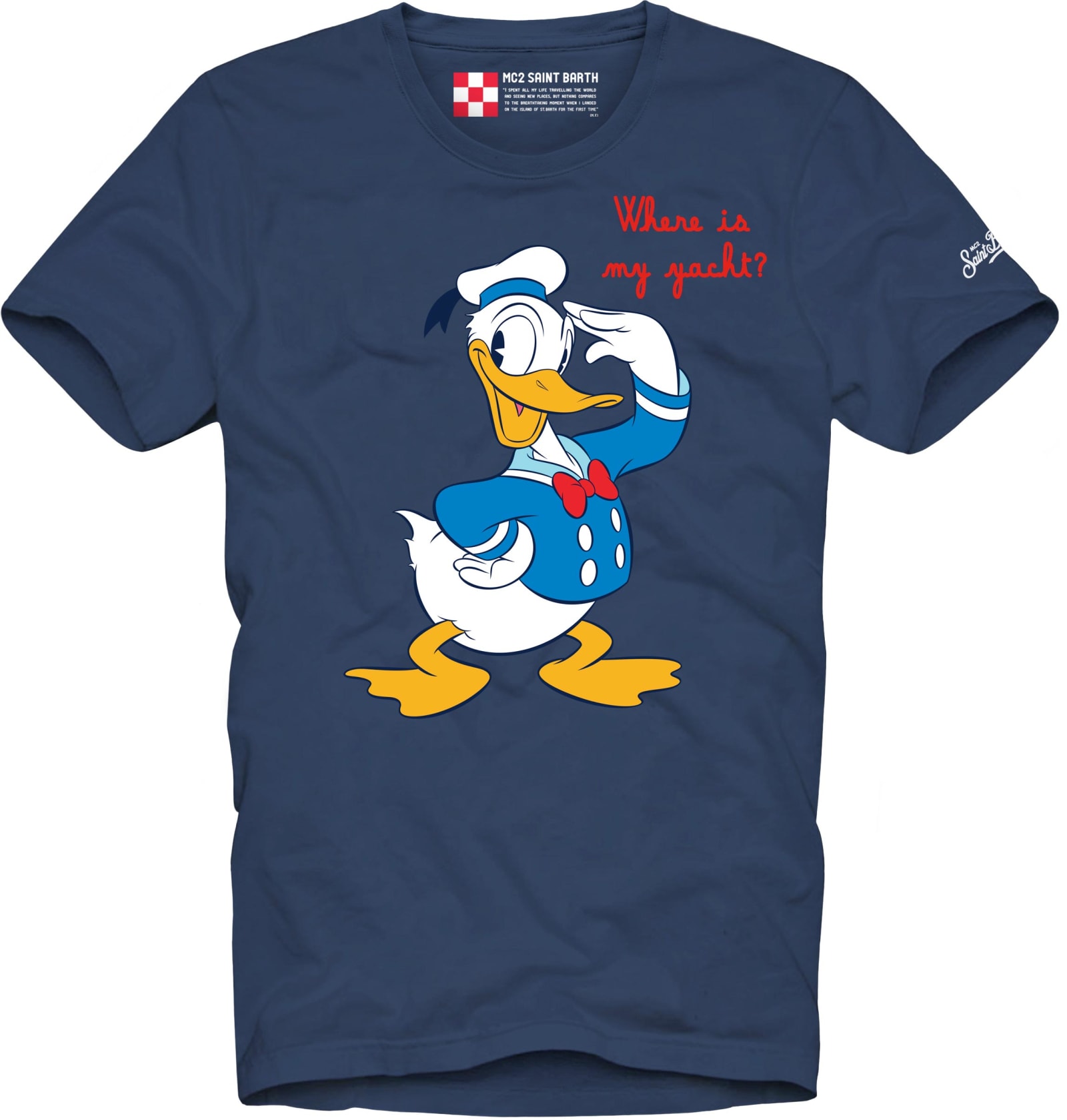 MC2 Saint Barth Where Is My Yacht? Printed Blue Navy T-shirt - Disney Special Edition ©