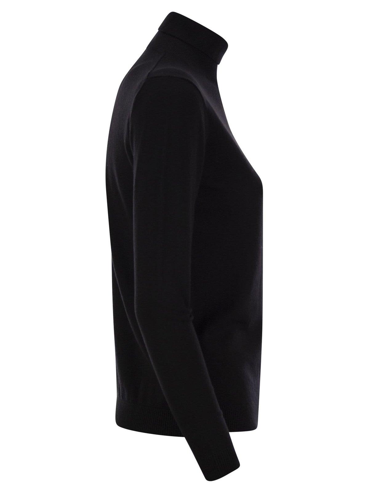 Shop Weekend Max Mara Kiku Turtleneck Knit Jumper In Black