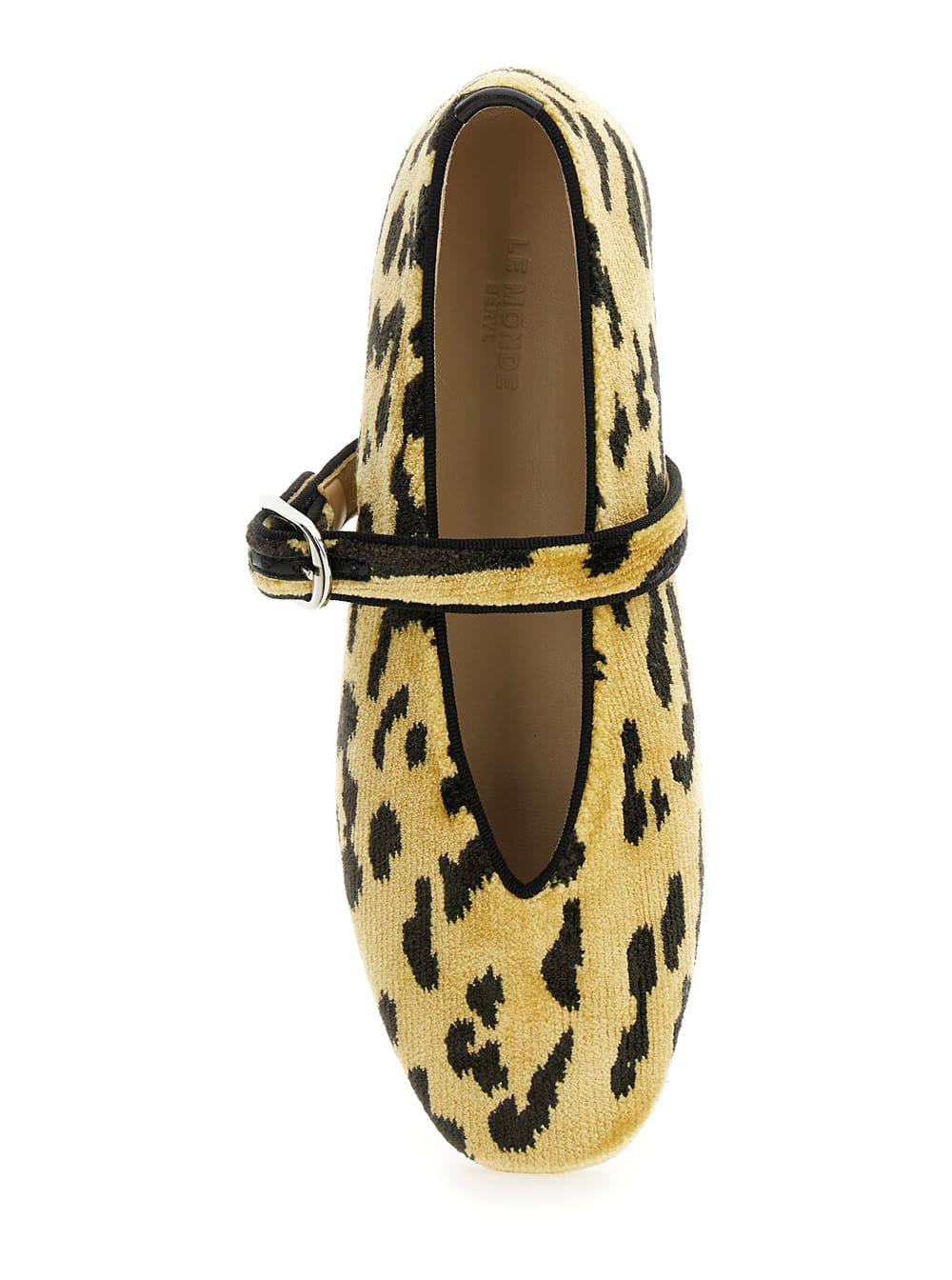 Shop Le Monde Beryl Stella Multicolor Ballerinas With All-over Leopard Print In Velvet Woman