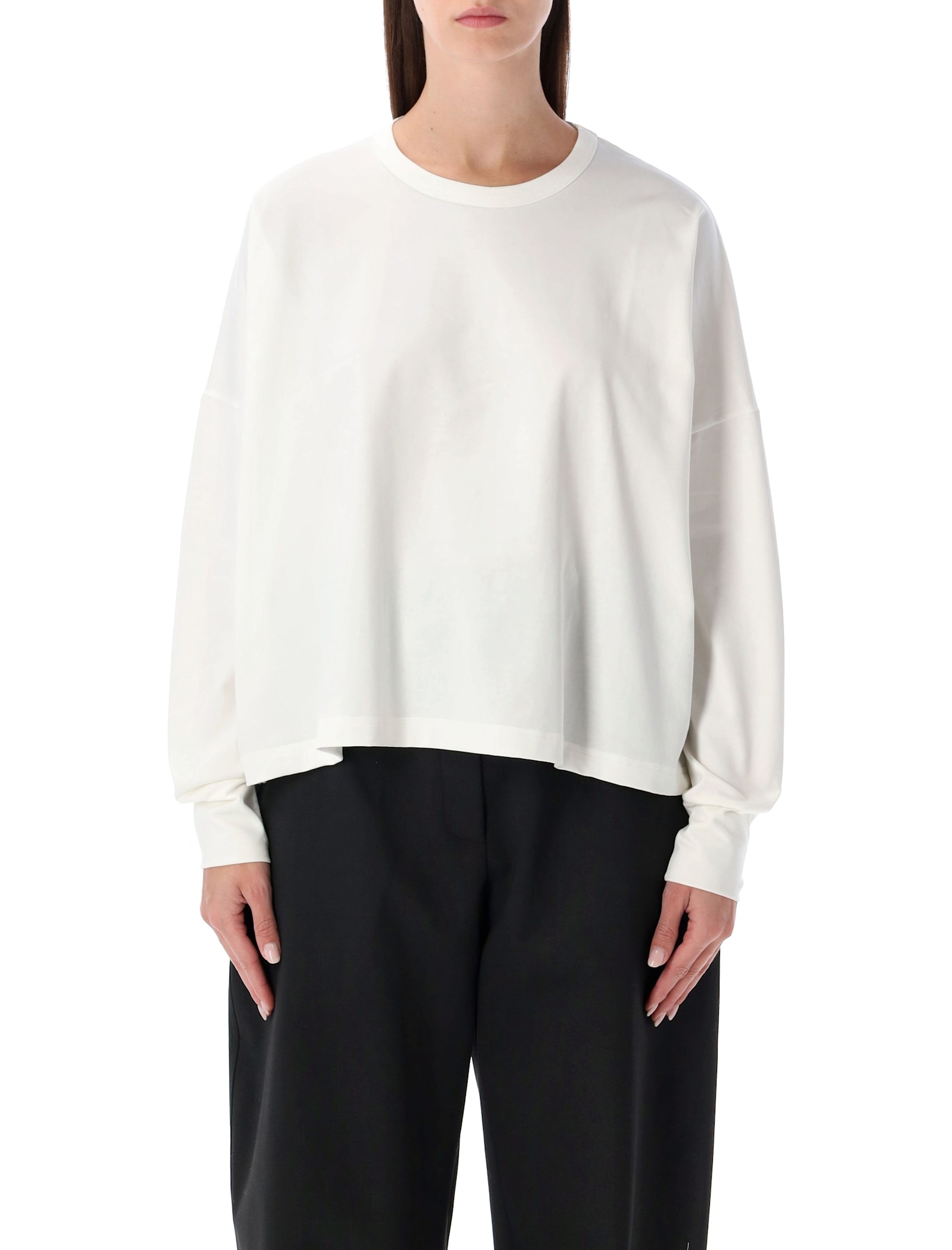 Studio Nicholson Loop Cotton Jersey Long Sleeve T-shirt In White