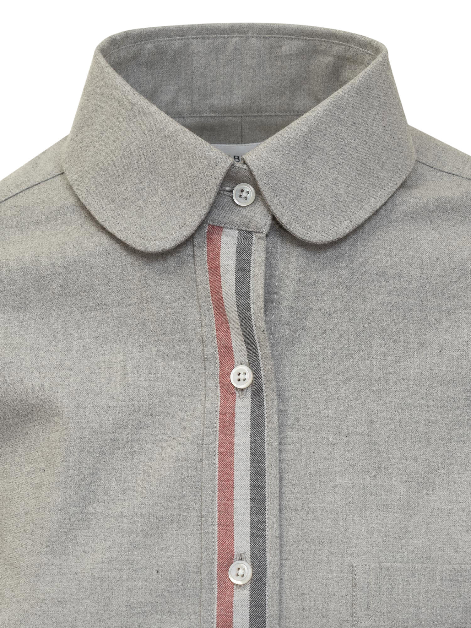 Shop Thom Browne Shirt With Rwb Logo In Med Grey