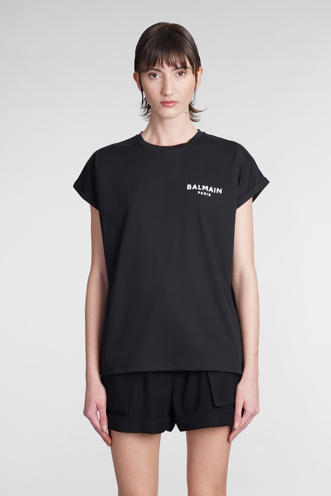 Balmain T-shirt In Black Cotton