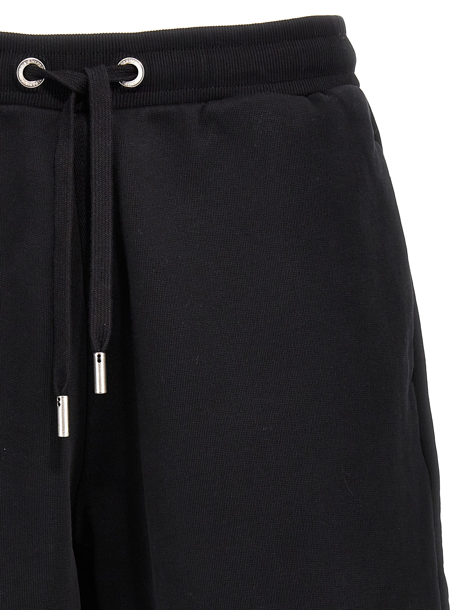 Shop Ami Alexandre Mattiussi Ami De Coeur Bermuda Shorts In Black