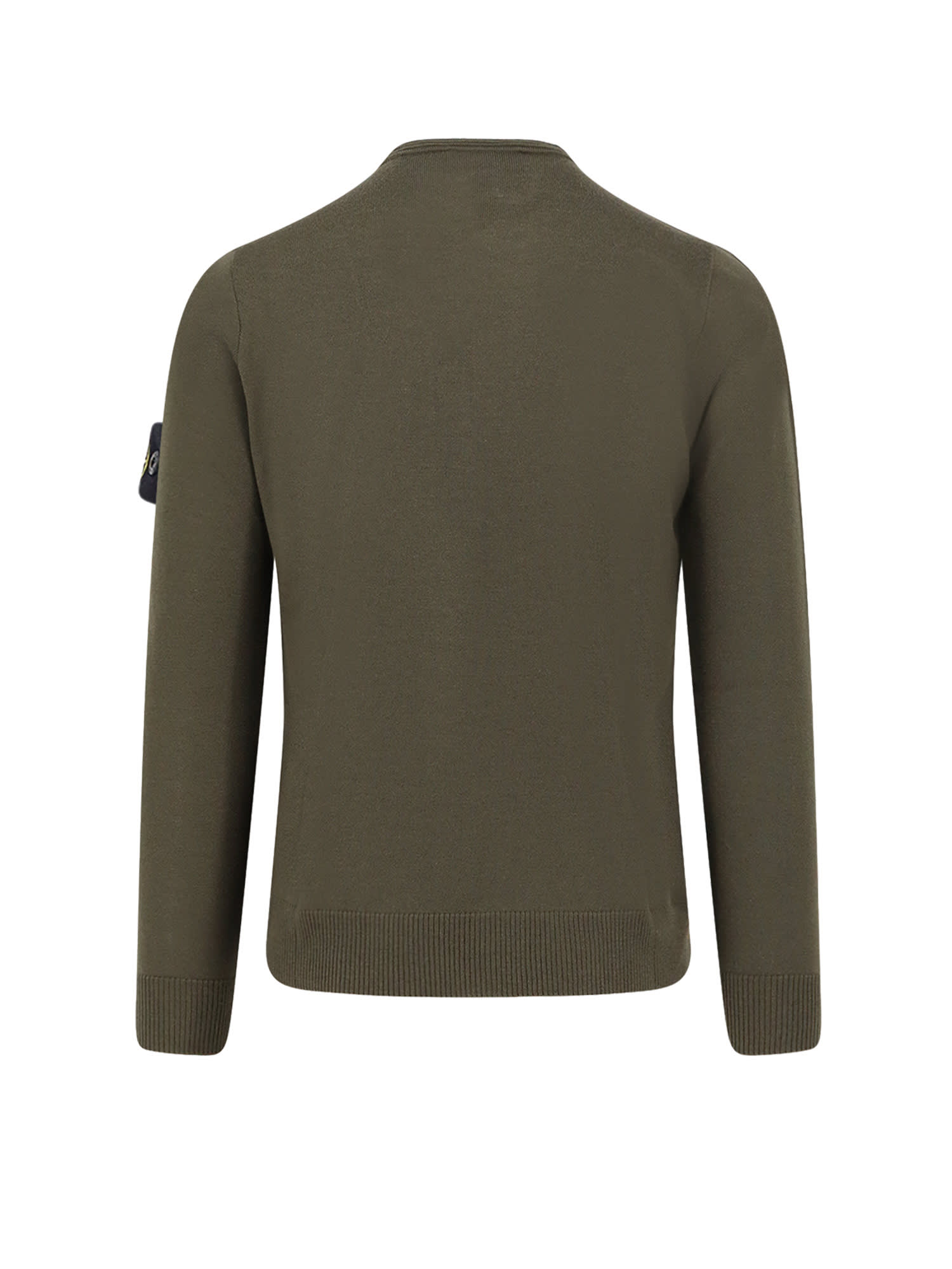 Stone Island Minimalist Organic Cotton Sweatshirt With Logo Patch In Animal Print