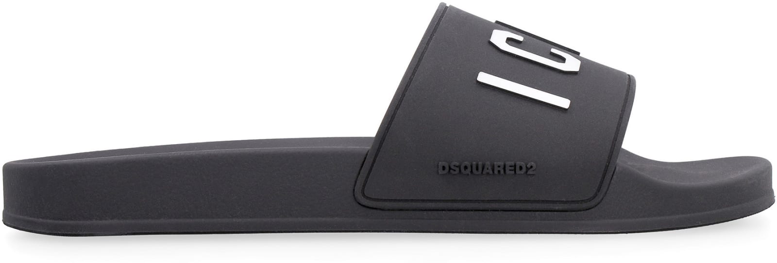 Shop Dsquared2 Rubber Slides In Black