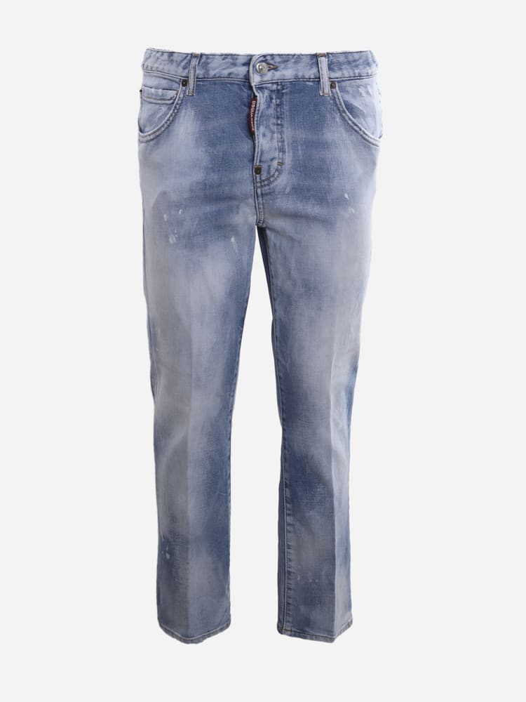 Dsquared2 Blue Denim Jeans With Spotted Effect