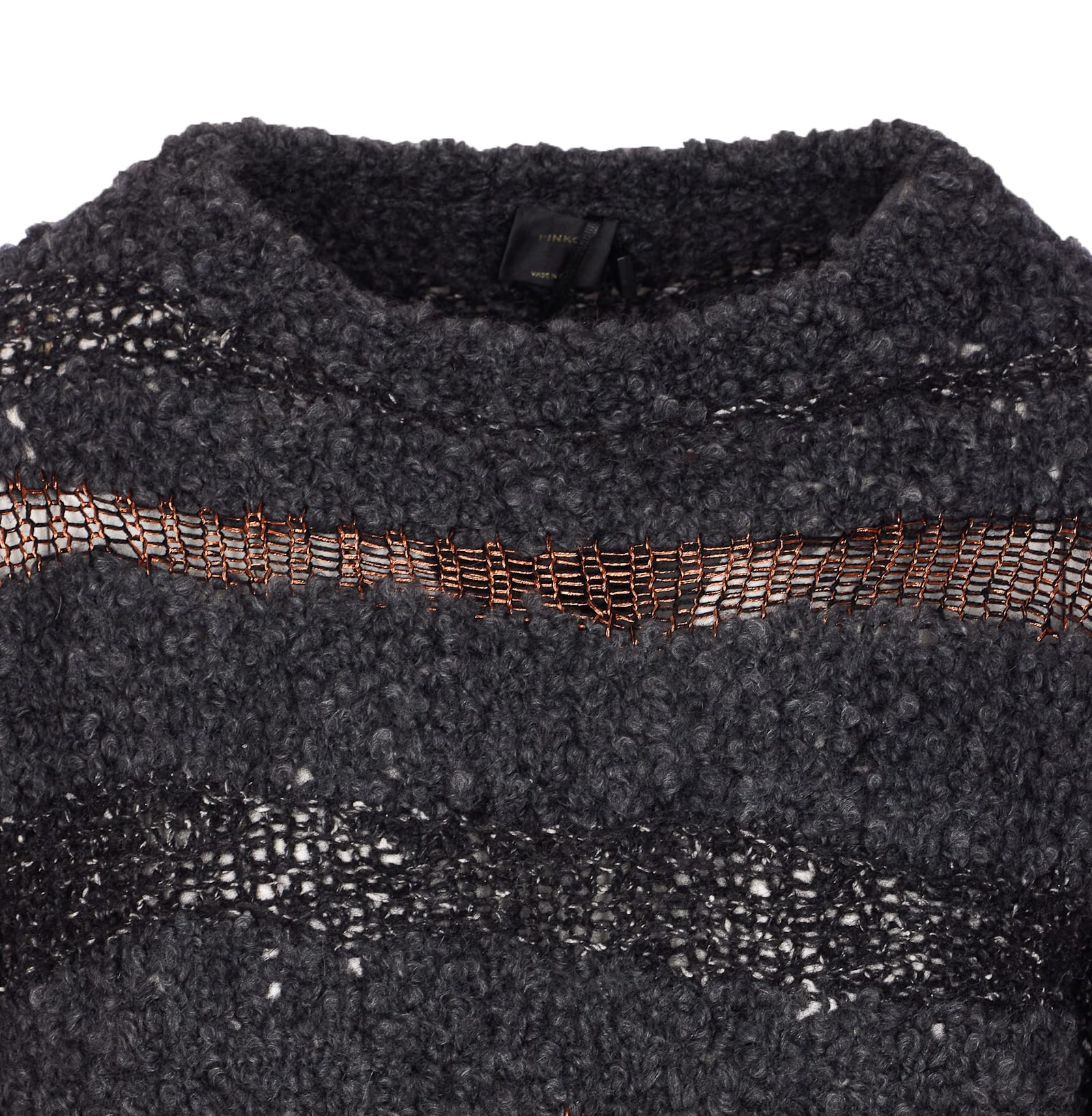 Pinko San Domino Pattern Sweater With Lurex Thread Inserts In Gray