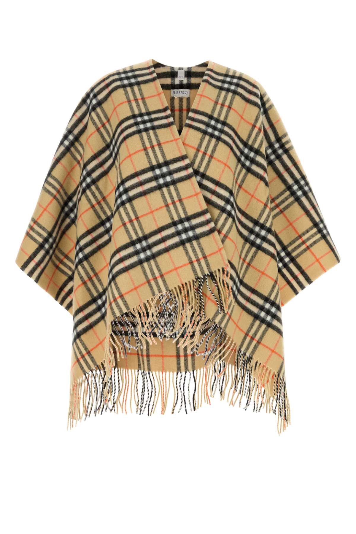 Shop Burberry Embroidered Wool Blend Cape