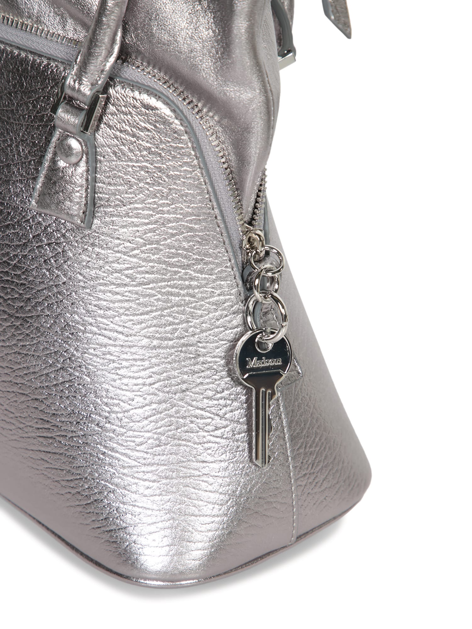 Shop Maison Margiela Silver Mini Classique Bag In Metallic