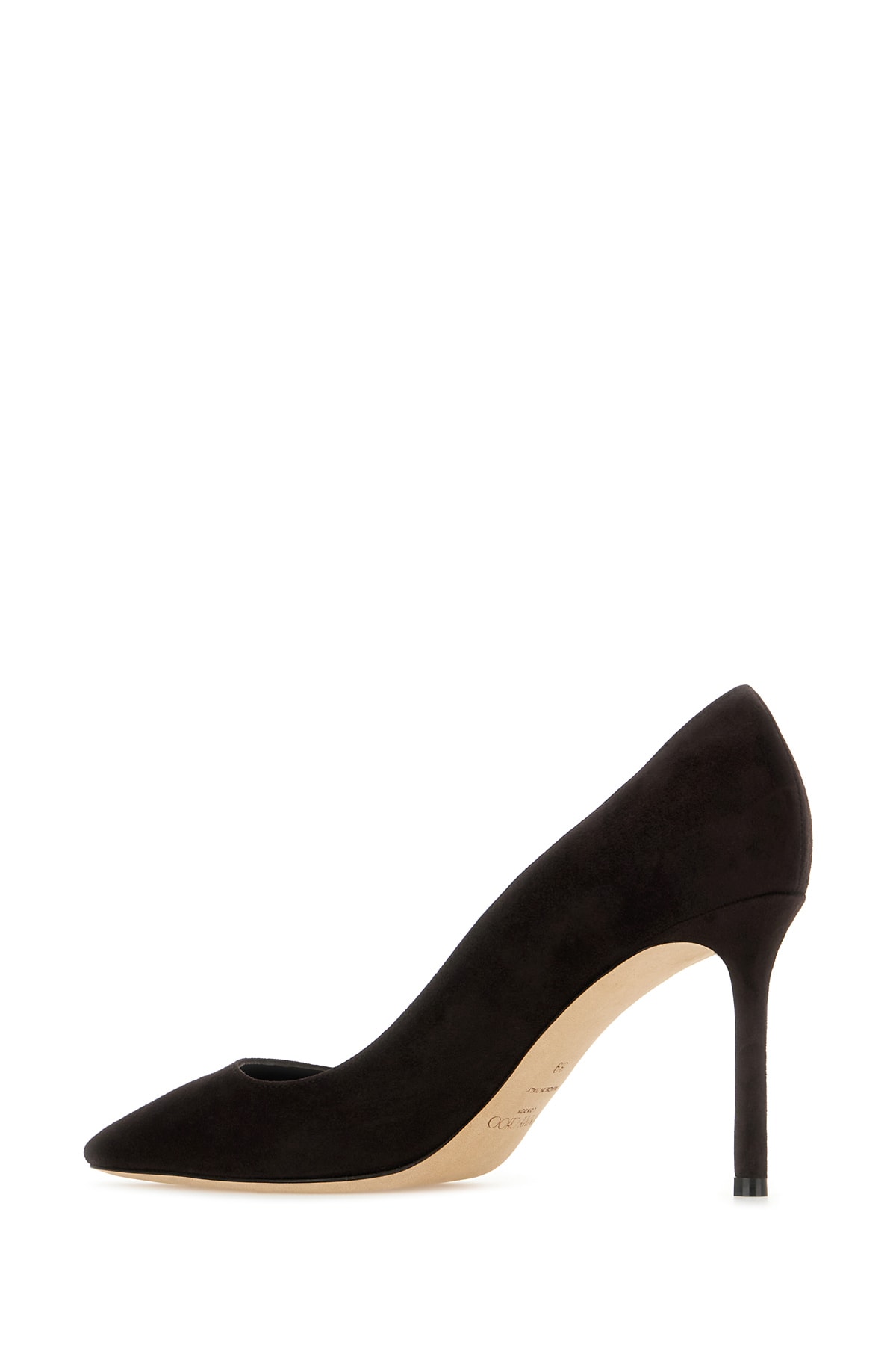 Jimmy Choo Romy 85 Spitze Pumps Aus Schwarzem Leder Mit Eidechsen-print In Coffee