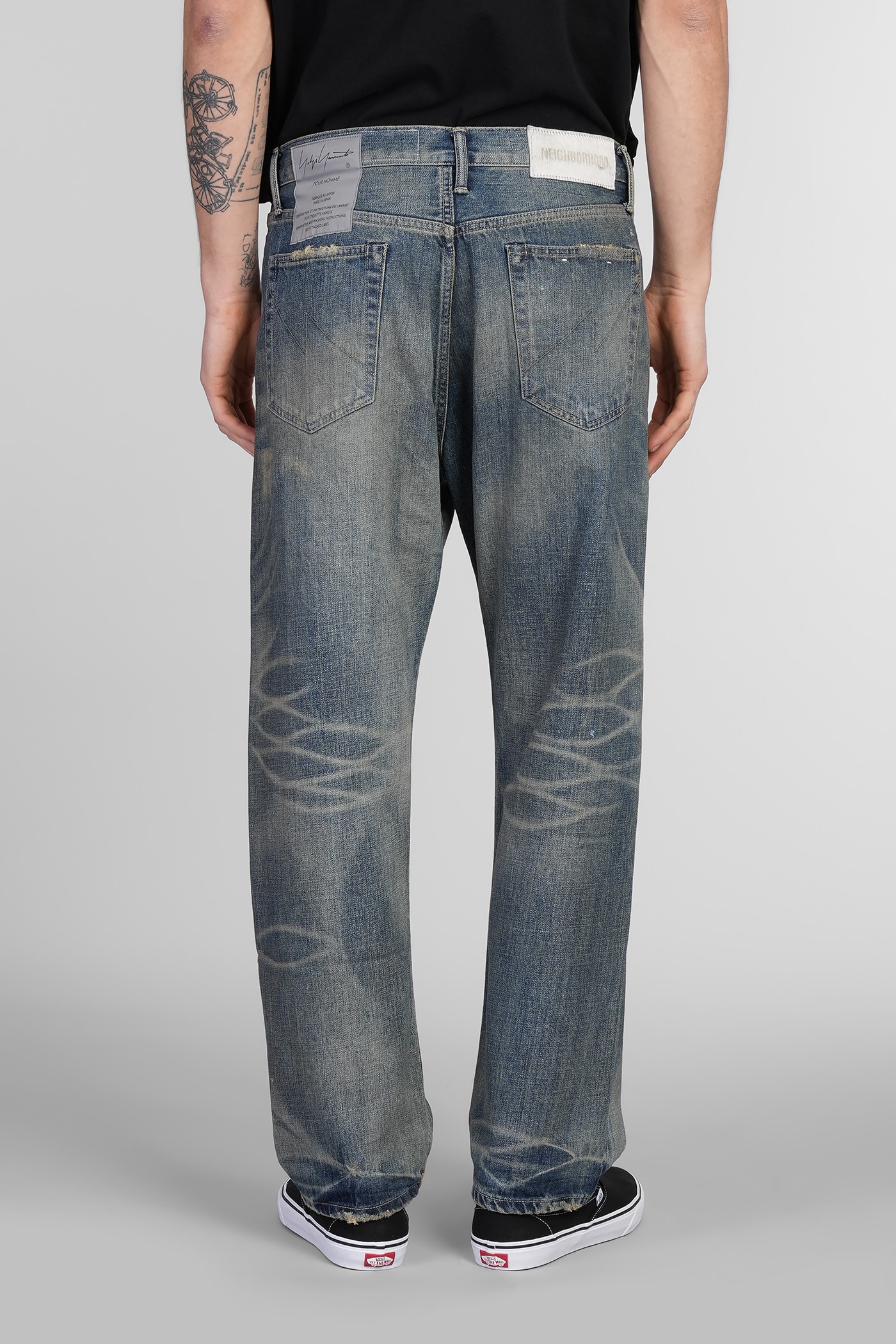 Shop Yohji Yamamoto Jeans In Blue Denim