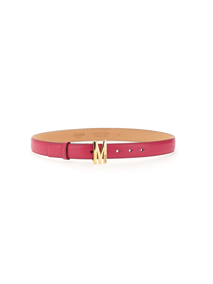 Moschino Belt With Logo M In Pink