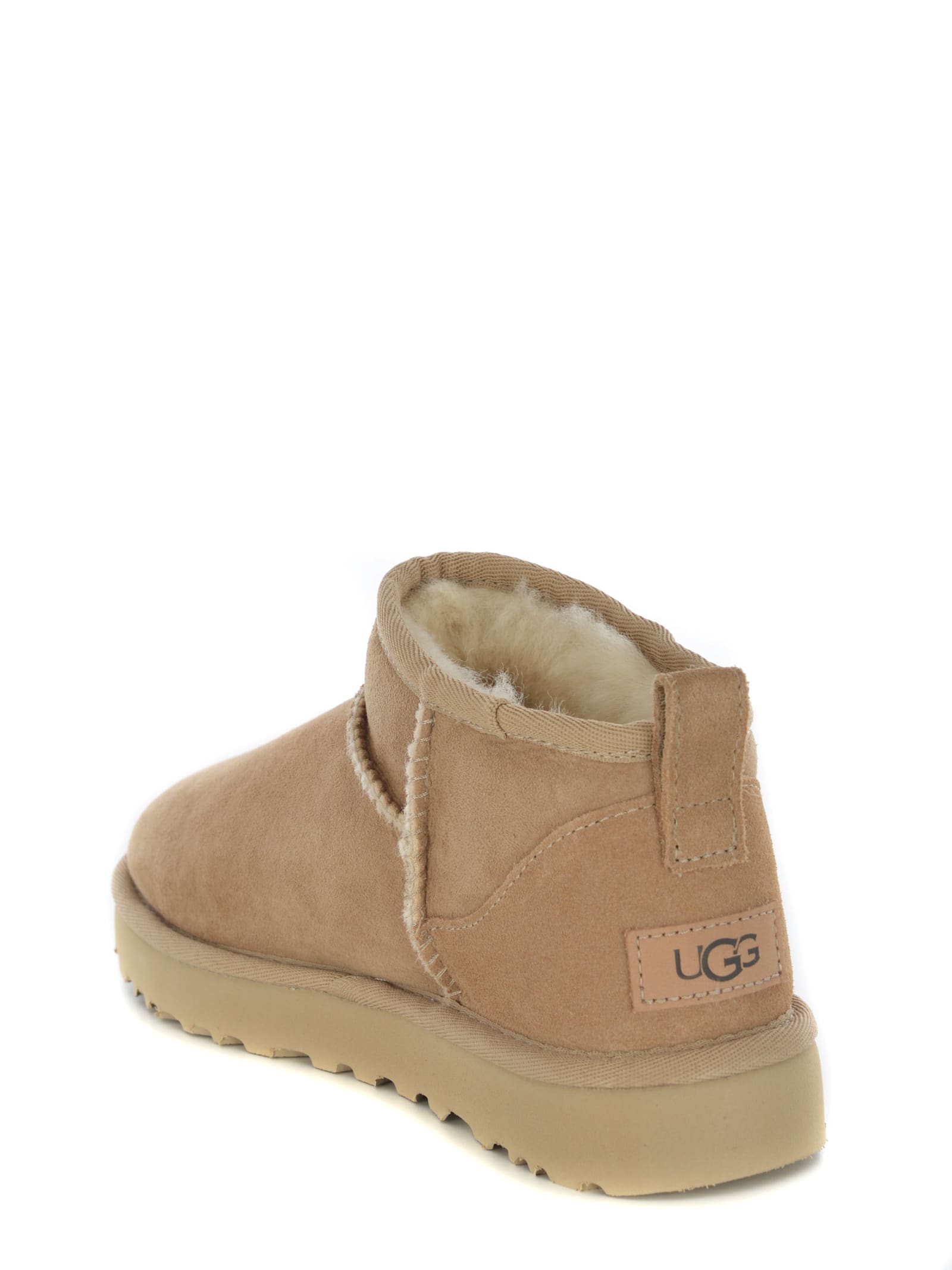 Shop Ugg Stivali  Classic Ultra Mini Made Of Suede In Beige