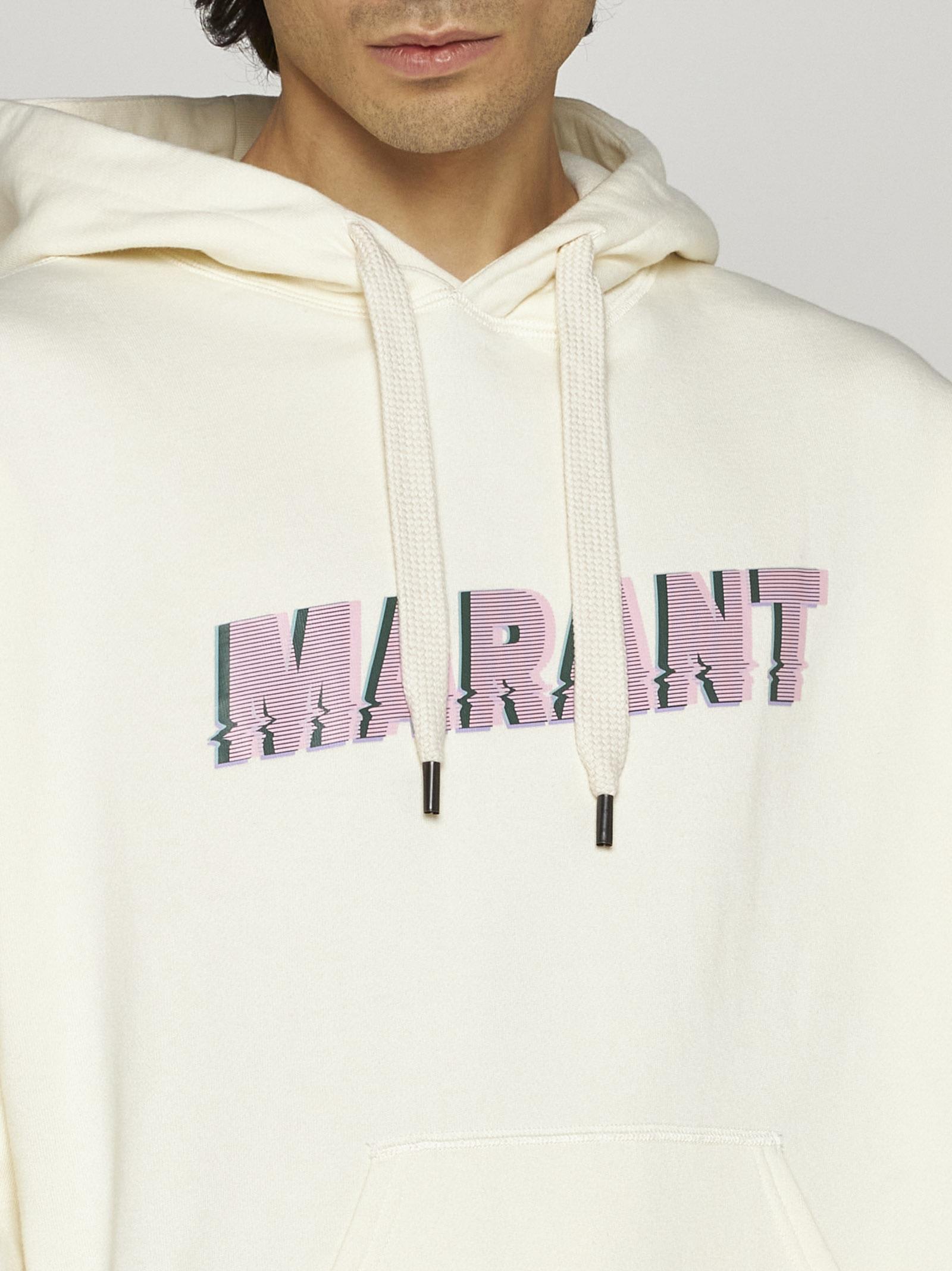 Shop Isabel Marant Miley Logo Cotton Hoodie In Vaniglia