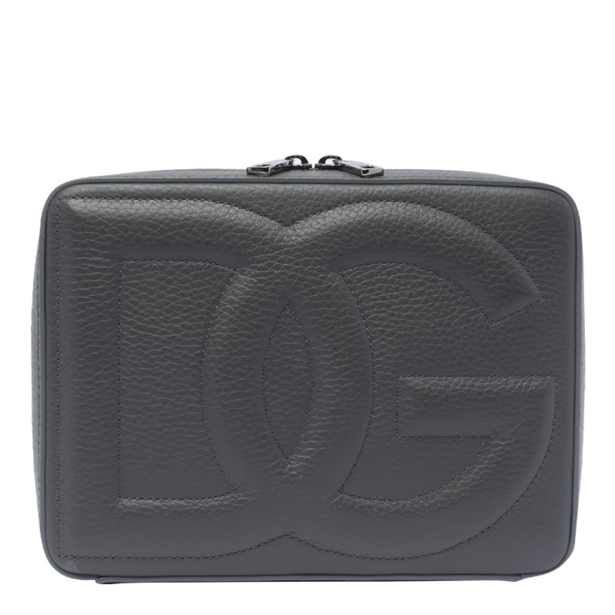 Dolce & Gabbana Leather Crossbody Bag In Grey