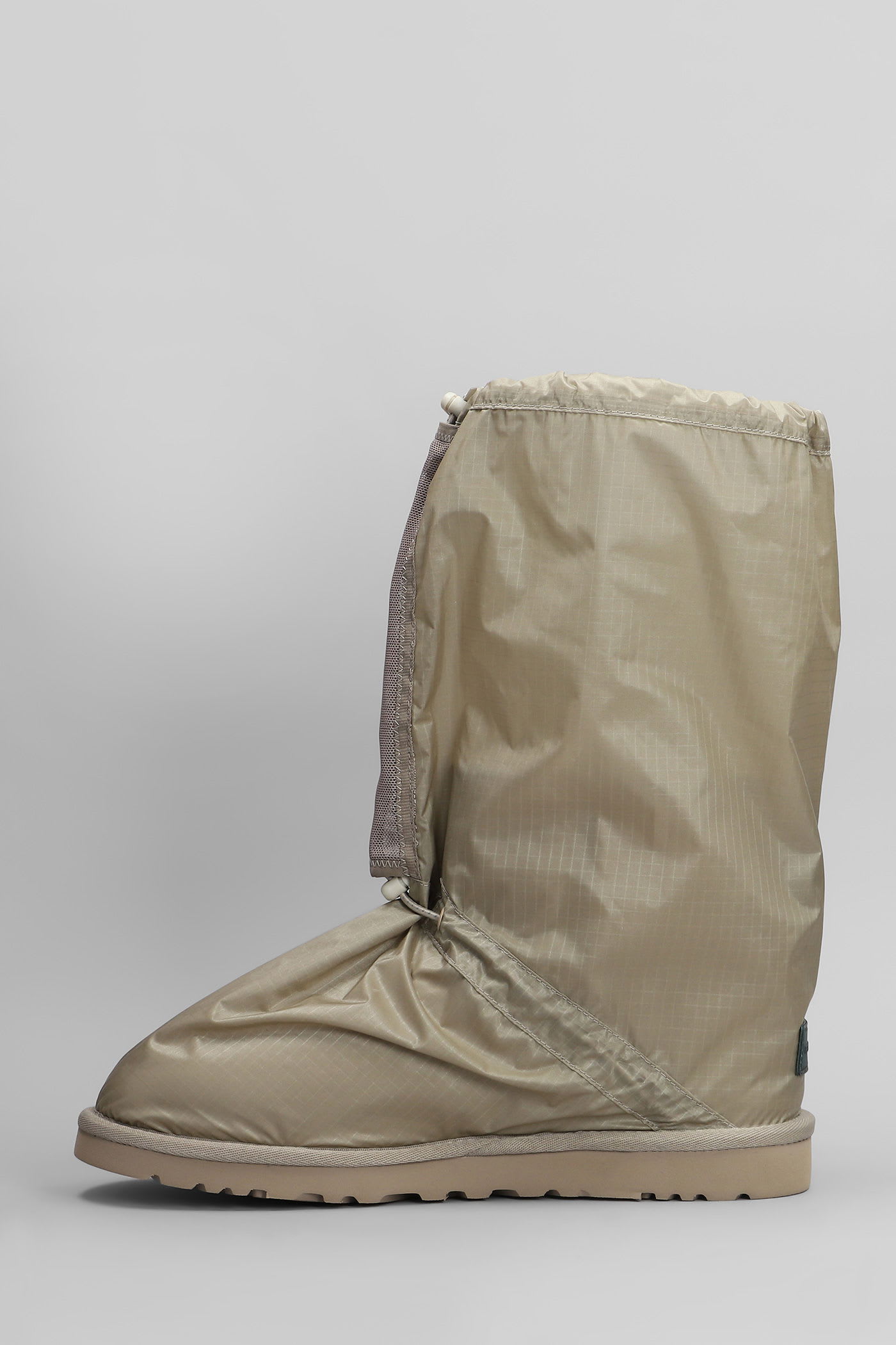 Ugg Classic Mini Low Heels Boots In Green Nylon In Green