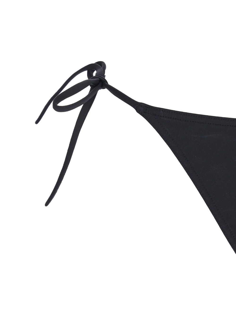 Eres Exquise Black Bikini Bottoms With Beaded Embellishments And Adjustable Tie Closure In Tech Fabric St In Black