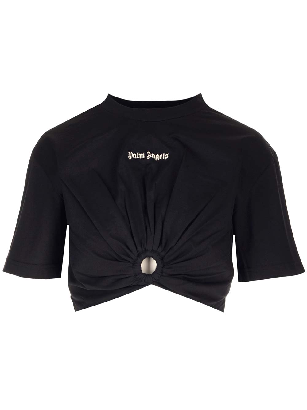 Shop Palm Angels Crop T-shirt With Ring