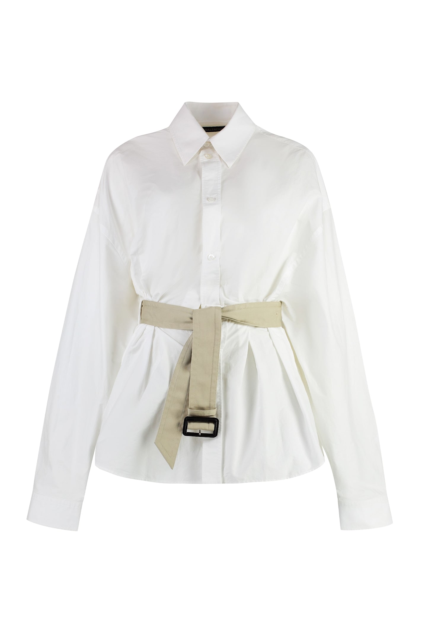 Shop Balenciaga Cotton Shirt In White