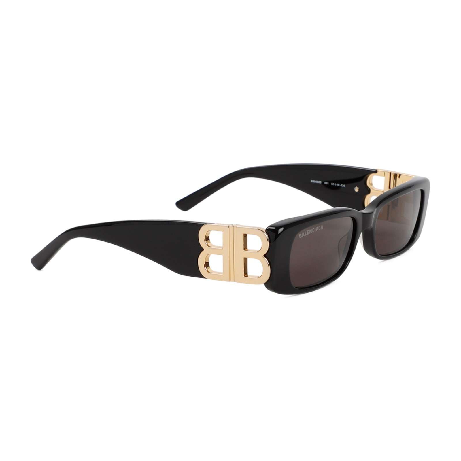 Shop Balenciaga Dynasty Rectangle Sunglasses In Black