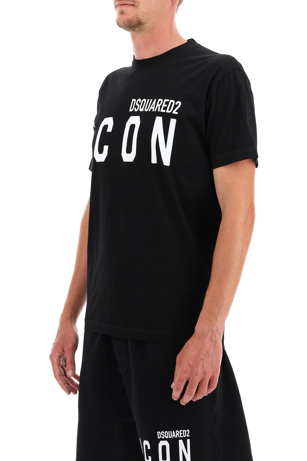 Shop Dsquared2 Icon Print T-shirt In Black White (black)
