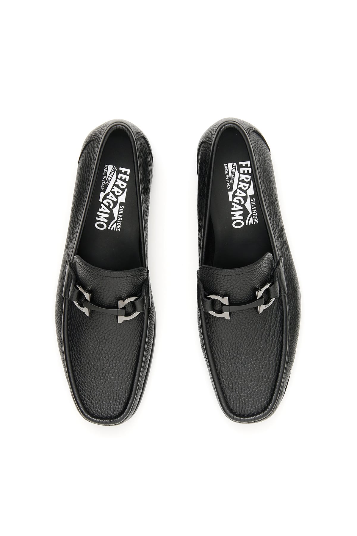 Shop Ferragamo Grandioso Gancini Loafers In Black