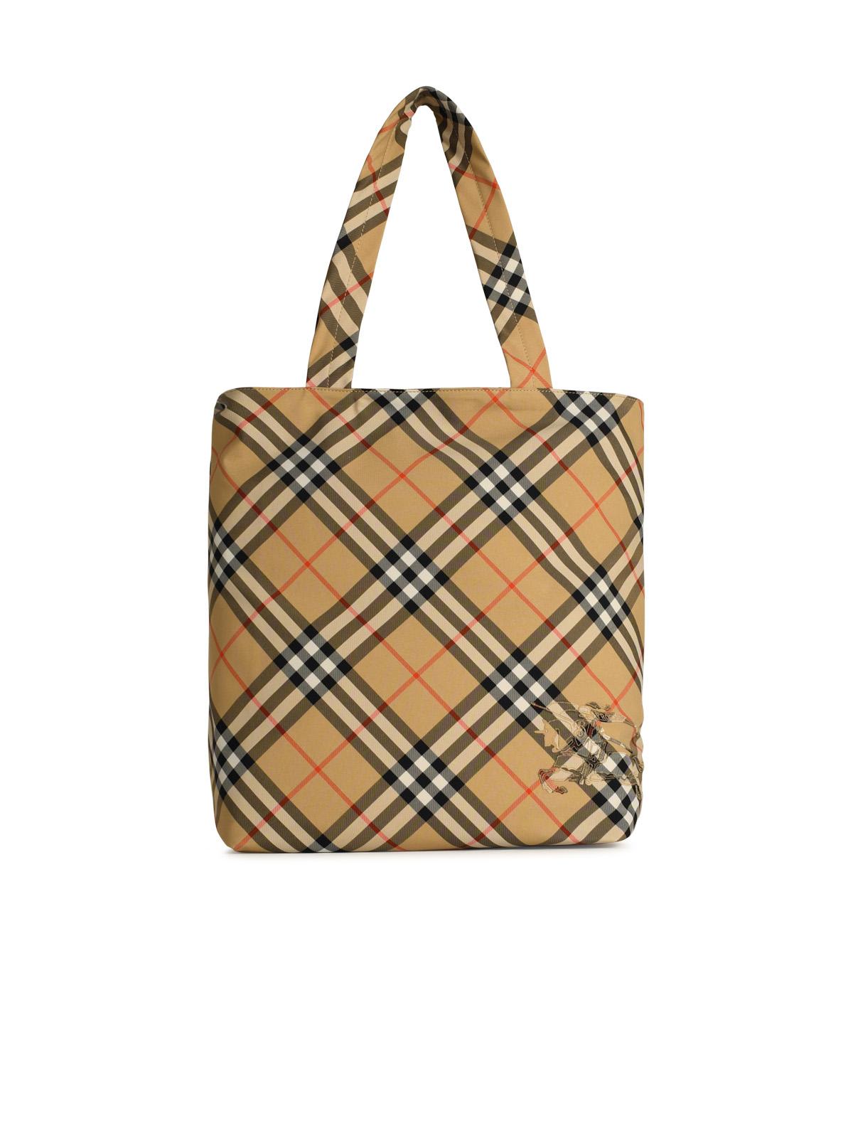 Shop Burberry Beige Polyester Blend Shopping Bag