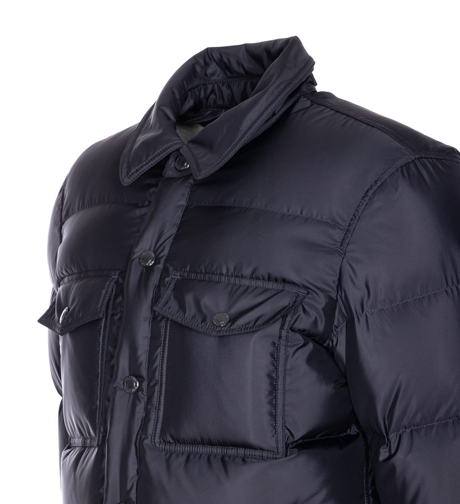 Tom Ford "techno Satin" Padded Jacket In Blue