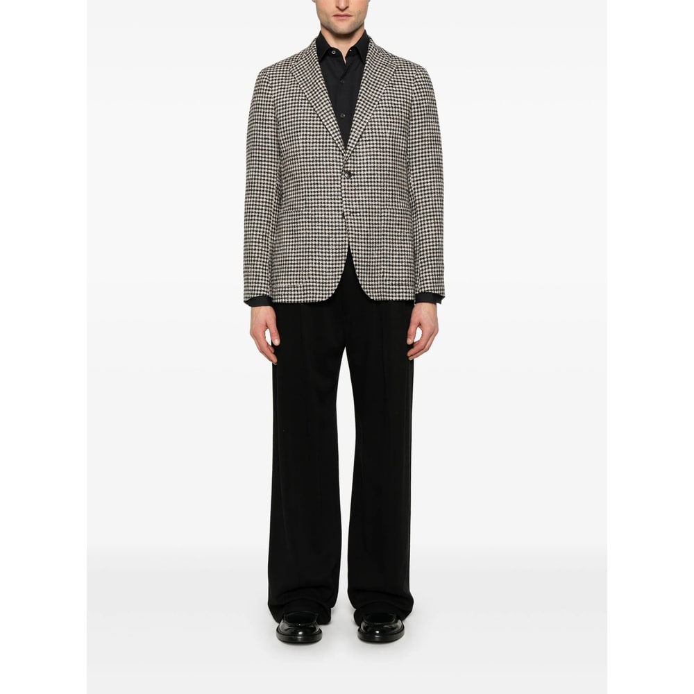 Tagliatore Gingham Check-pattern Blazer In Black