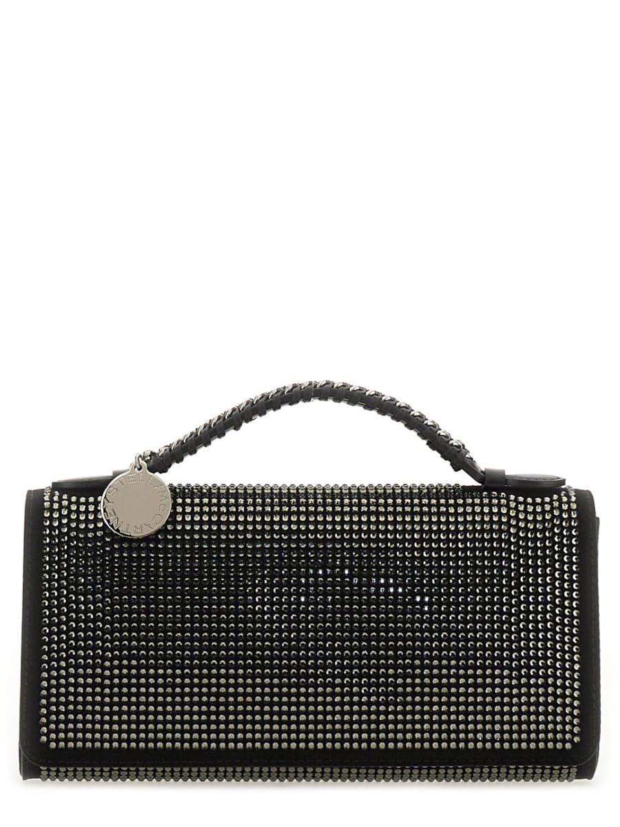 Stella Mccartney Shoulder Bag With Chain Strap And Stud Embellishments In Black