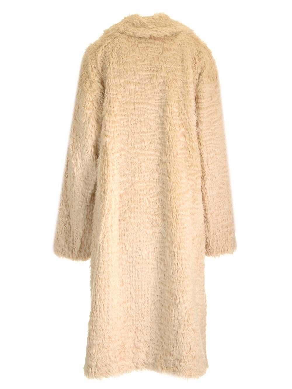 Shop Stand Studio Nicole Eco Fur Coat In Beige