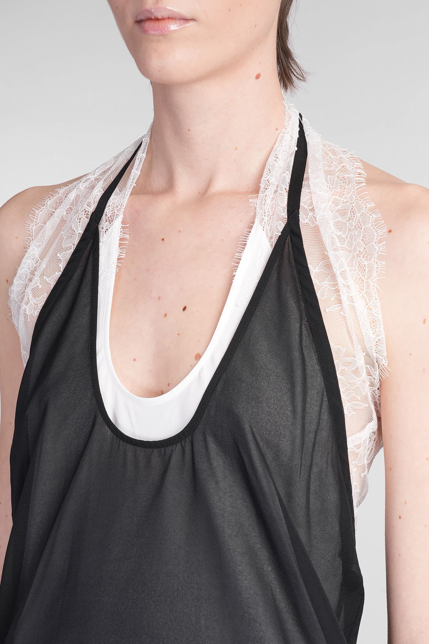 Helmut Lang Lace Dancer Halter Top In Black
