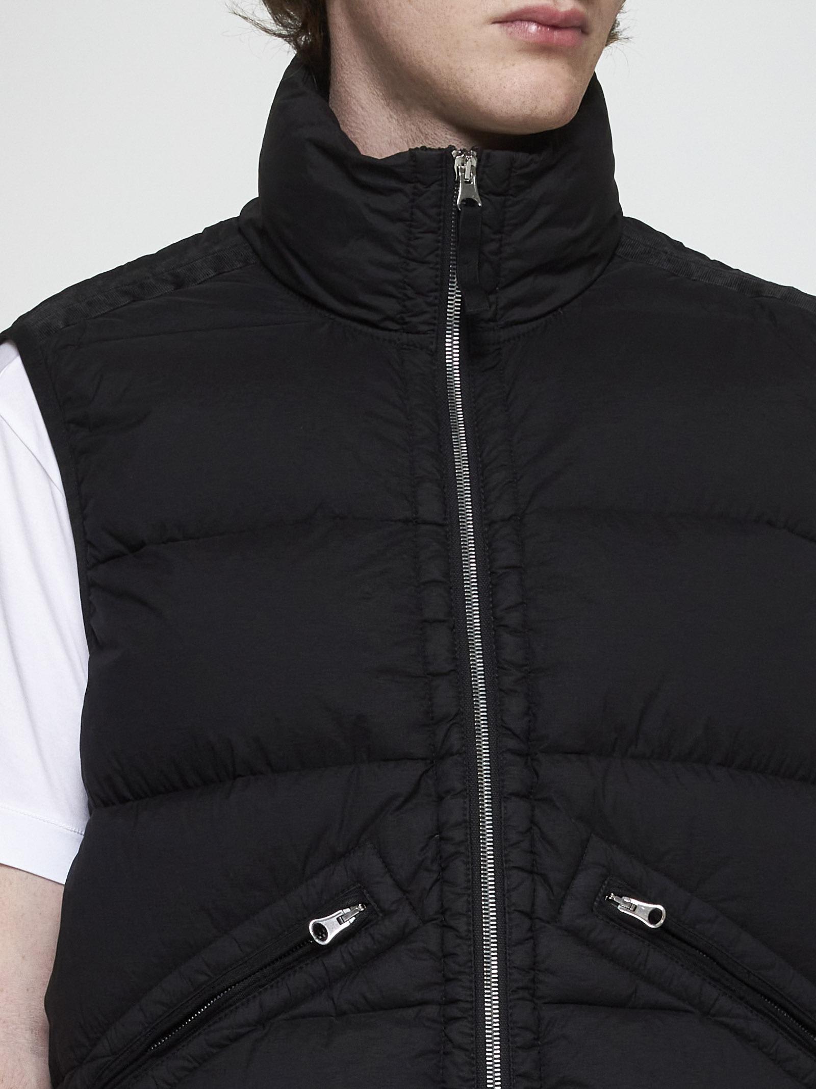 Shop Stone Island Quilted Nylon Down Vest In Black