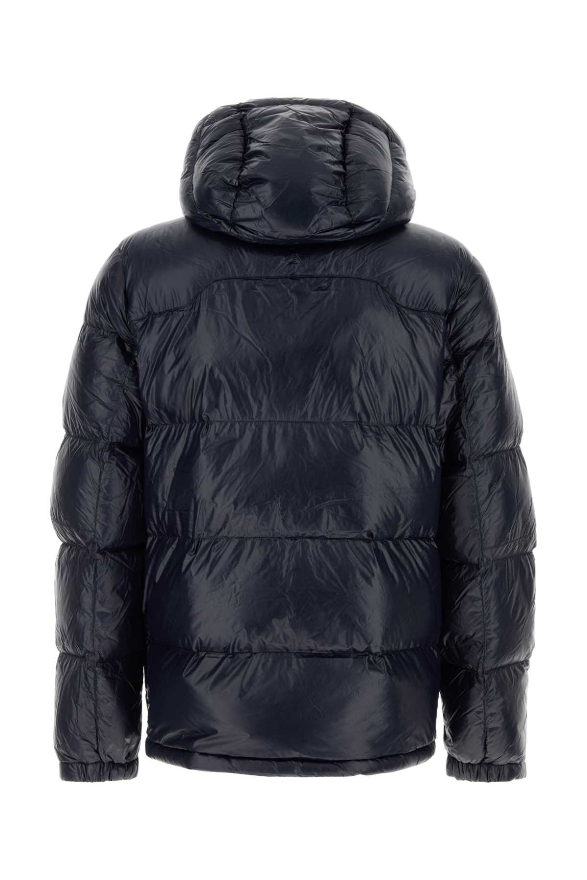 Polo Ralph Lauren Black Down Jacket With Patent Effect And Embroidered Pony Logo On Chest In Tech Fabric Man In Blue