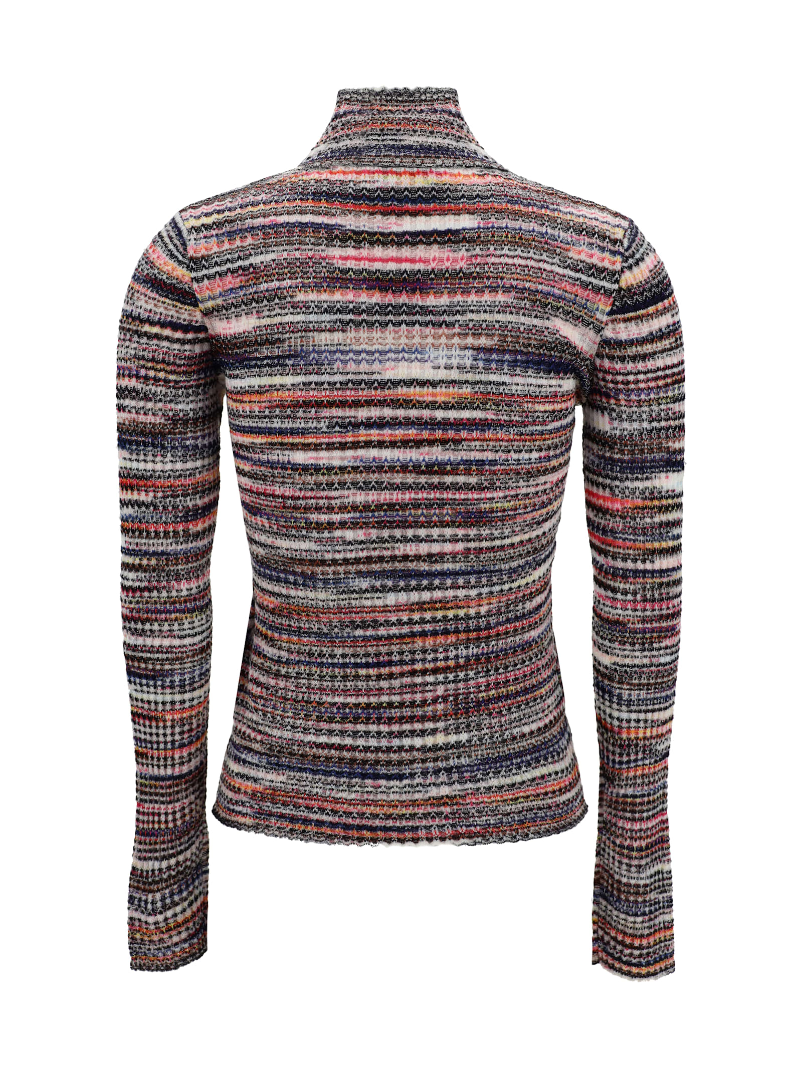 Shop Missoni Turtleneck Sweater In Multicolred/pink/blu