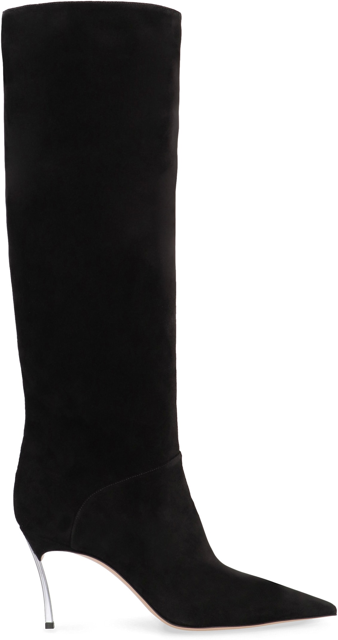 Shop Casadei Suede Boots In Black