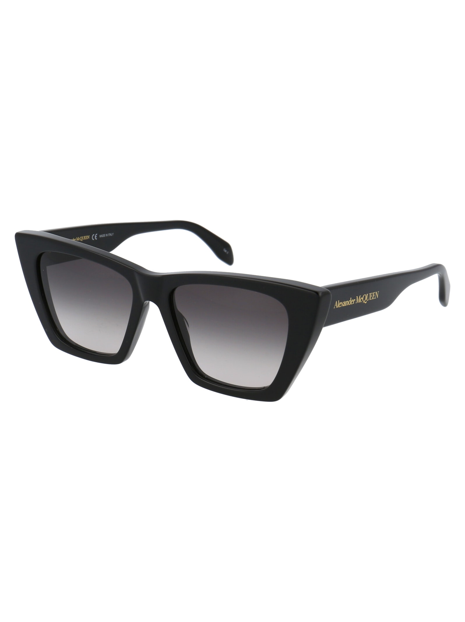 Shop Alexander Mcqueen Am0299s Sunglasses In 001 Black Black Grey