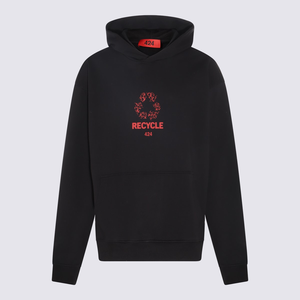 Shop Fourtwofour On Fairfax Black And Red Cotton Blend Sweatshirt