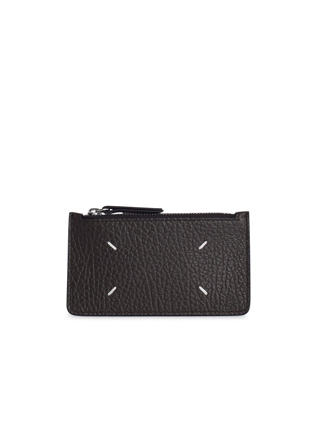 Shop Maison Margiela Brown Leather Cardholder