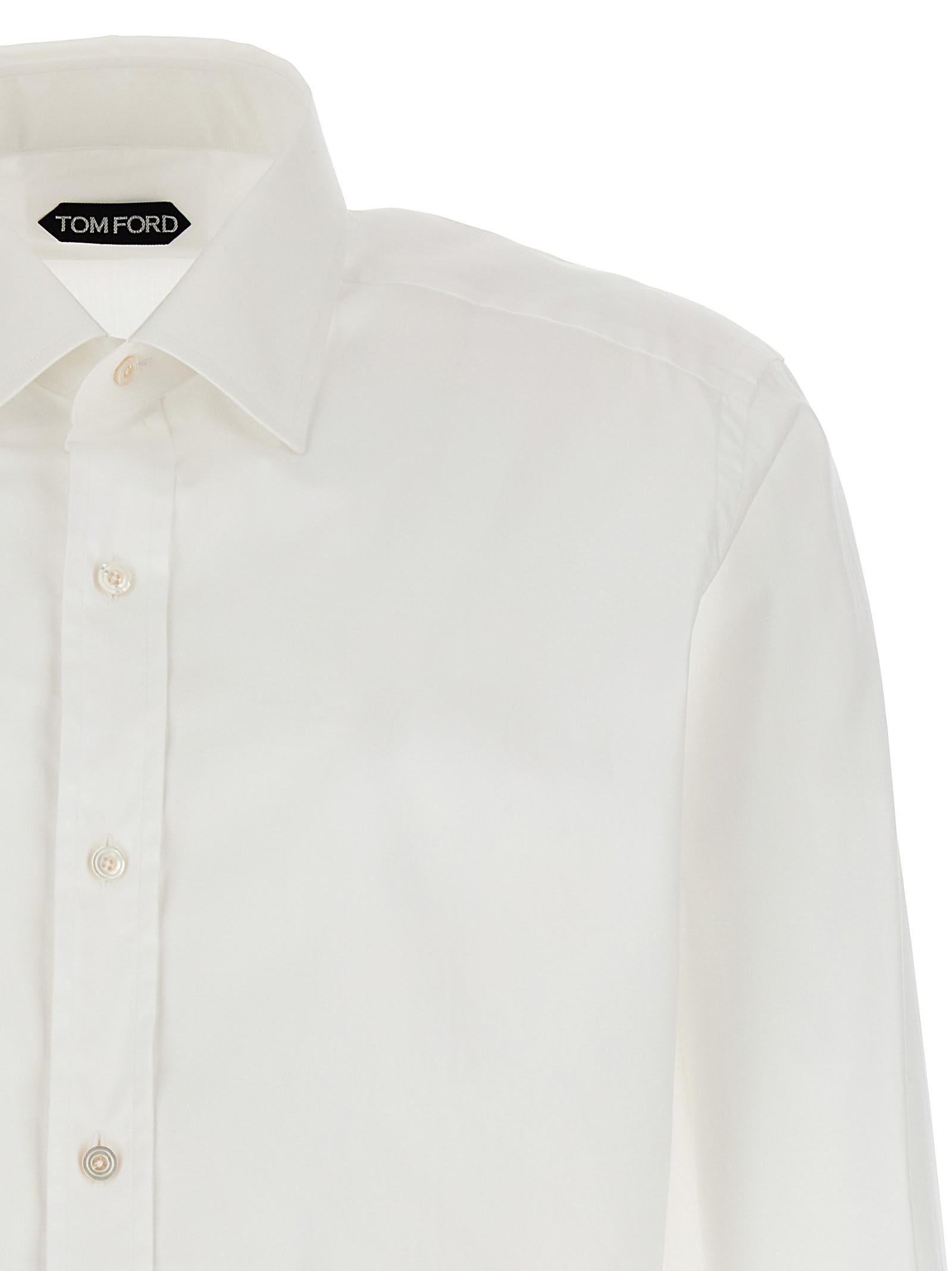 Shop Tom Ford Cotton Poplin Shirt In White